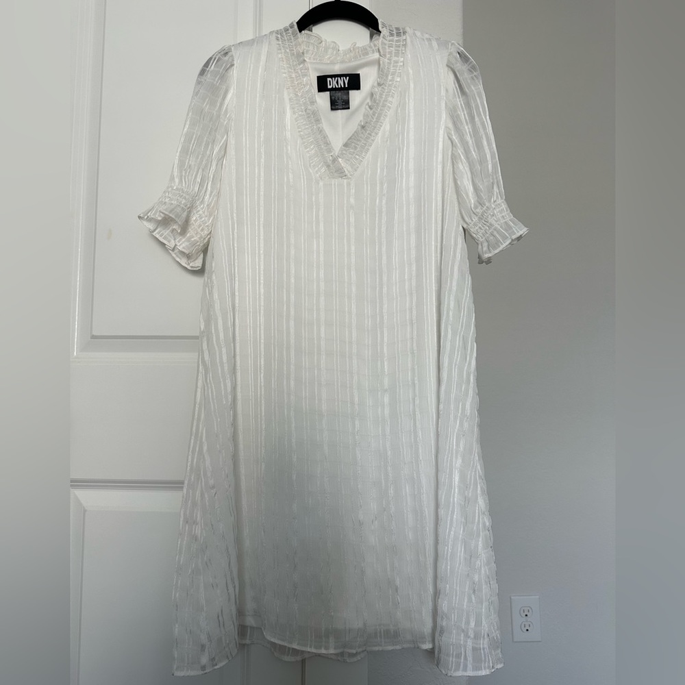 DKNY White Shift Dress